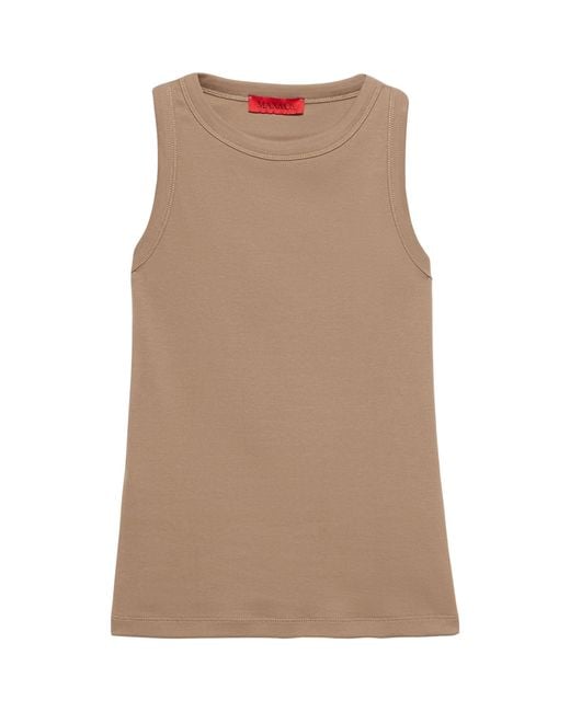 MAX&Co. Brown Stretch-Cotton Tank Top