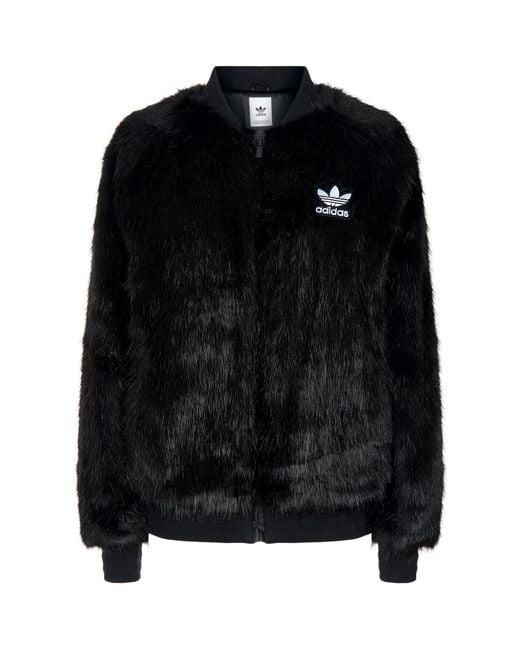Adidas Originals Black Faux Fur Jacket