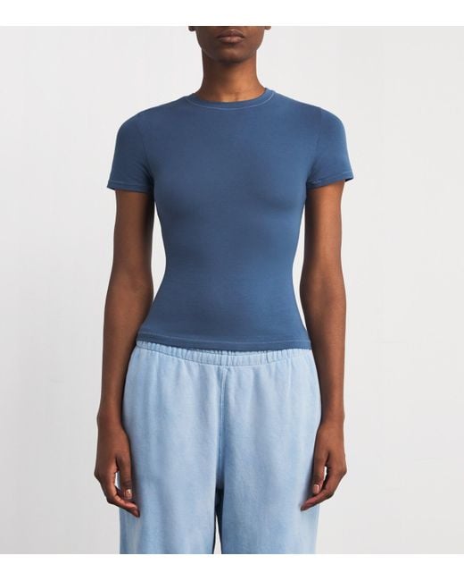 Skims Blue Cotton Jersey T-Shirt