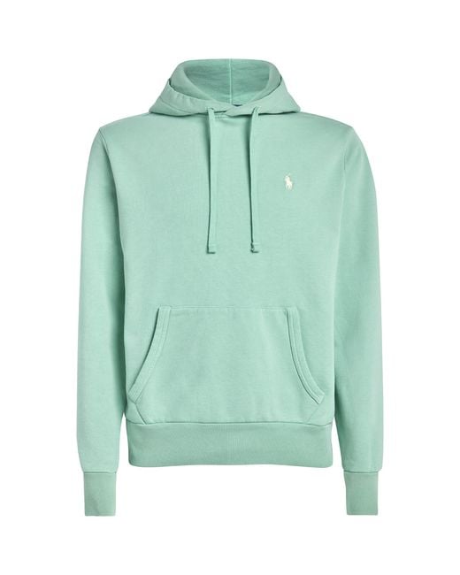 Polo Ralph Lauren Green Cotton Loopback Fleece Polo Pony Hoodie for men