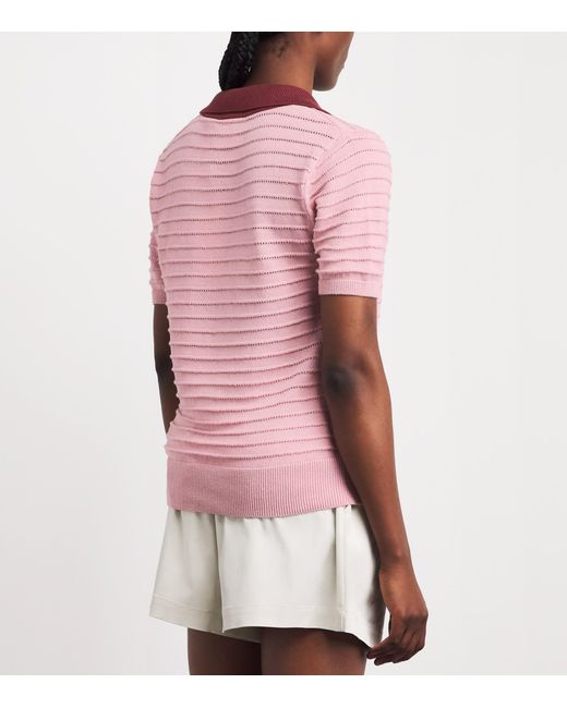 Varley Pink Knitted Wren Polo Shirt