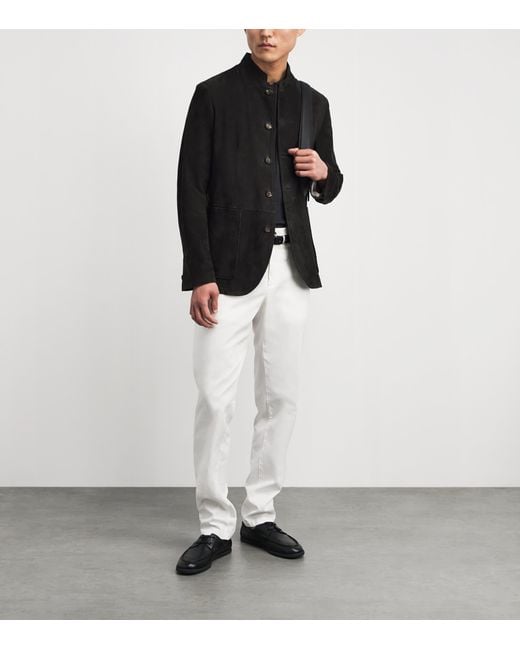 Eleventy Black Suede Jacket for men