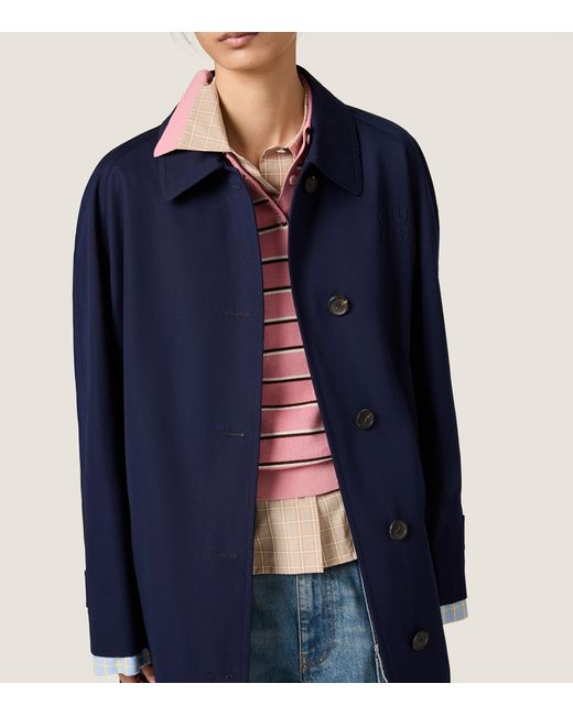 Miu Miu Pink Stretch-Cotton Stripe Polo Shirt