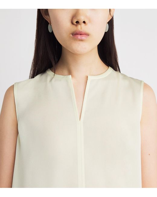 Theory White Split-Neck Shell Top