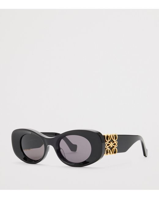 Loewe Black Bevelled Oval Sunglasses