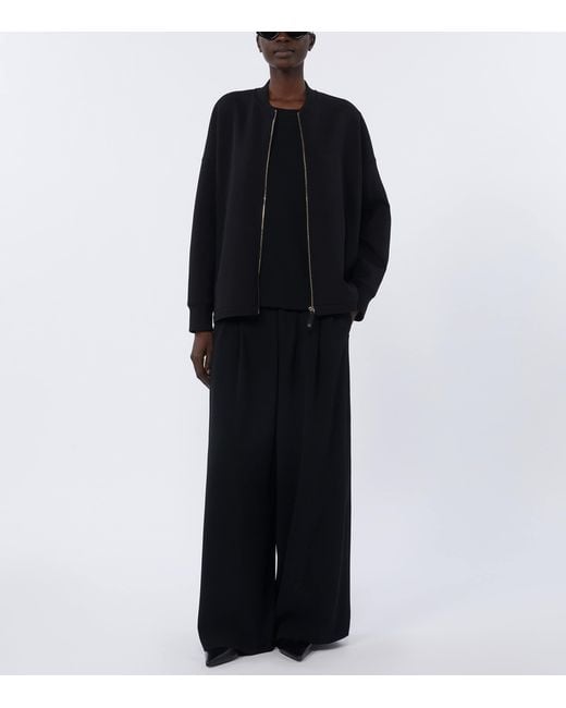 Max Mara Black Cotton-Blend Zip-Up Jacket