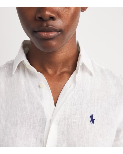 Polo Ralph Lauren White Linen Short-Sleeve Shirt