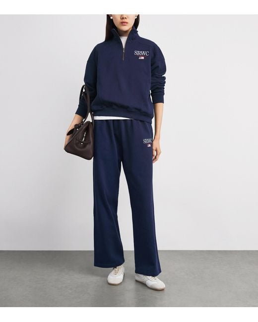 Sporty & Rich Blue Wellness Club Quarter-Zip Sweatshirt