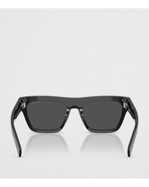 Prada Black Acetate Rectangular Sunglasses for men