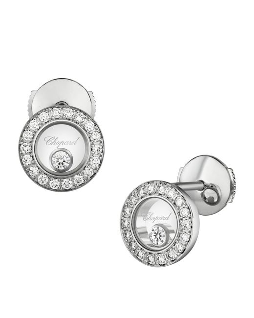 Chopard Metallic And Diamond Happy Diamonds Icons Pavé Earrings