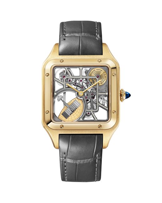 Cartier Metallic Large Santos-Dumont Skeleton Watch