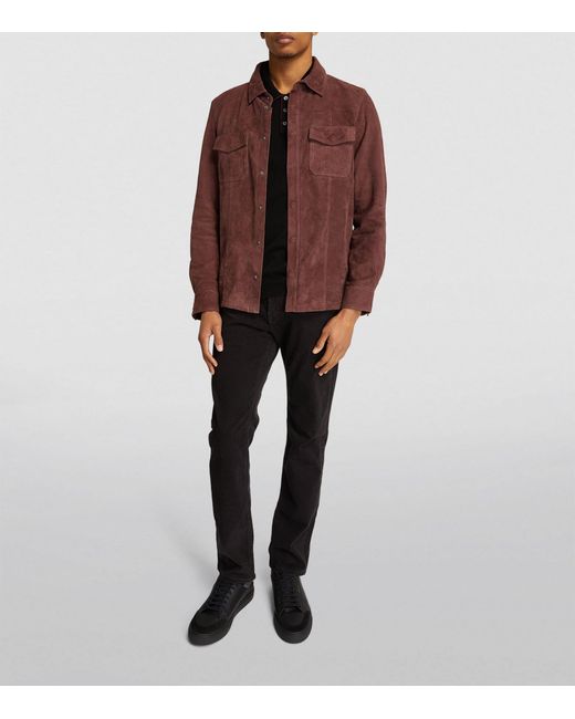 PAIGE Brown Suede Baltimore Jacket for men