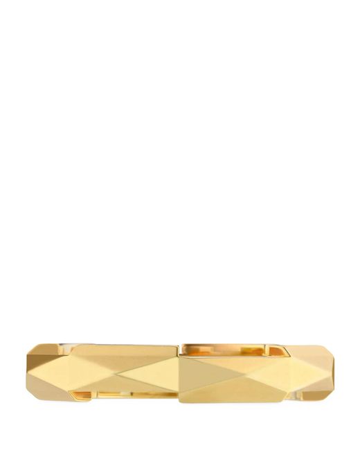 Gucci Metallic Yellow Gold Link To Love Studded Ring