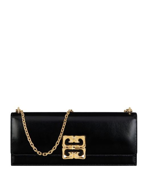 Givenchy Black Small Leather 4G Liquid Clutch Bag