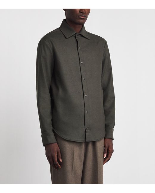 Marco Pescarolo Gray Virgin Wool-Cashmere Zenith Overshirt for men