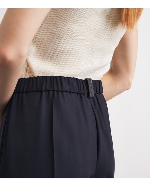 Fabiana Filippi Blue Wool-Blend Gubbio Tailored Trousers