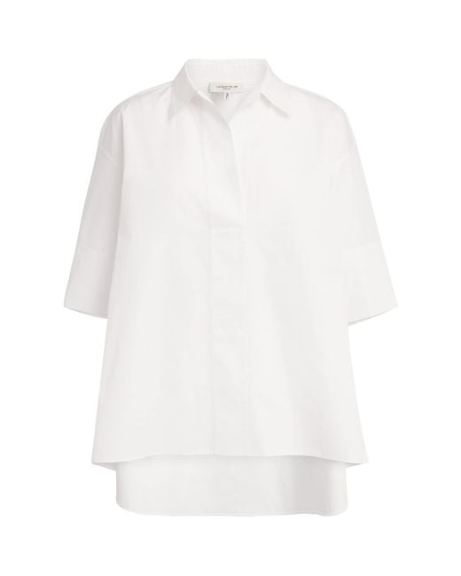 Lafayette 148 New York White Organic Cotton Swing Shirt