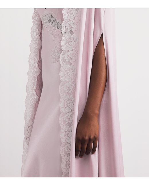 Bocan Pink Lace-Trim Beatrice Cape