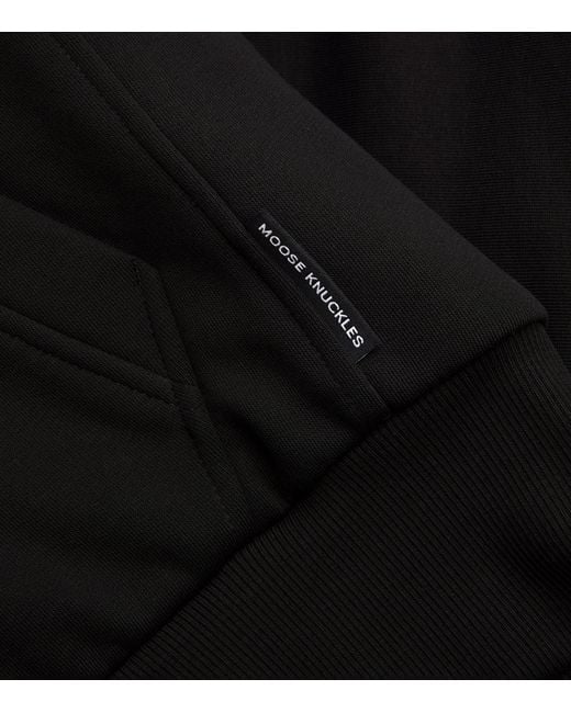 Moose Knuckles Black Padded Zip-Front Hoodie for men