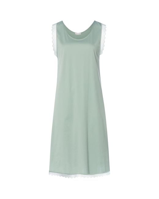 Hanro Green Cotton Sleeveless Inaya Nightdress