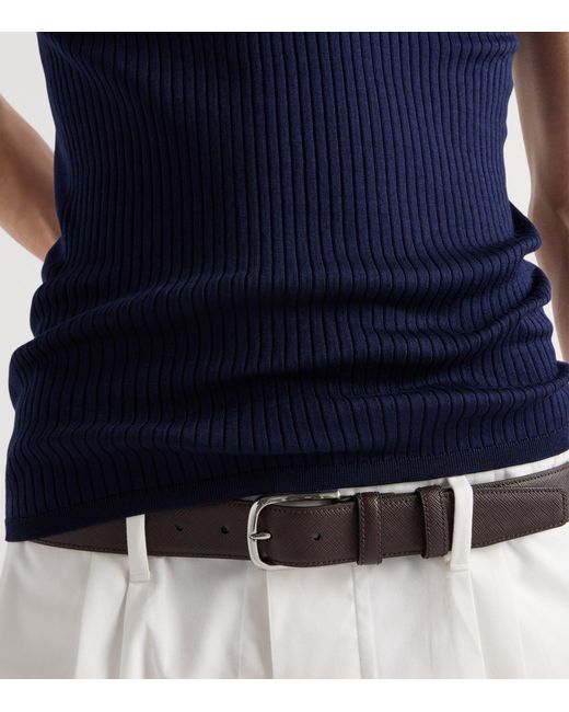 Prada Black Saffiano Leather Belt for men