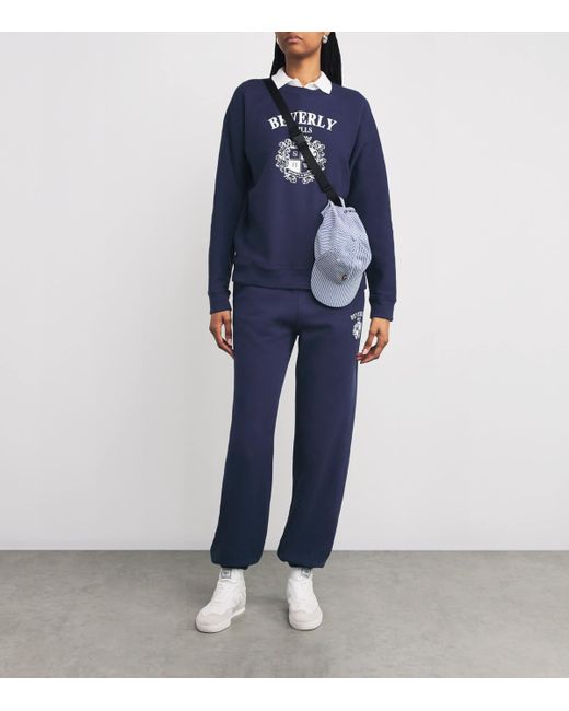 Sporty & Rich Blue Beverly Hills Crest Sweatpants
