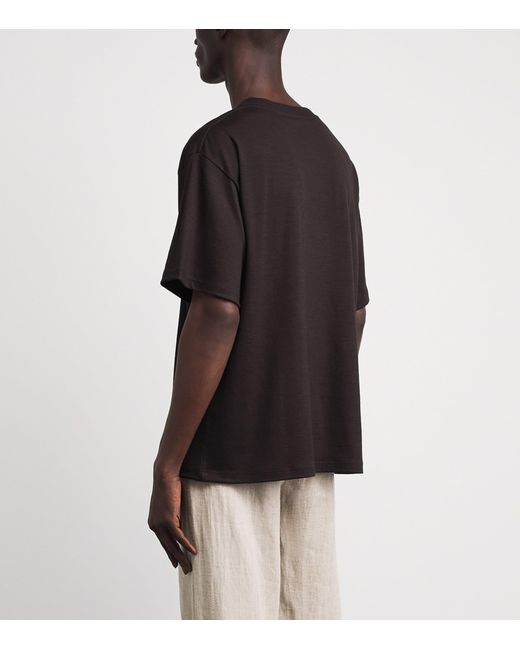 Studio Nicholson Black Wool Henley T-Shirt for men