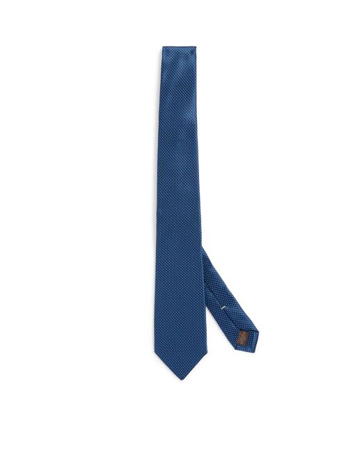 Canali Blue Silk Patterned Tie for men
