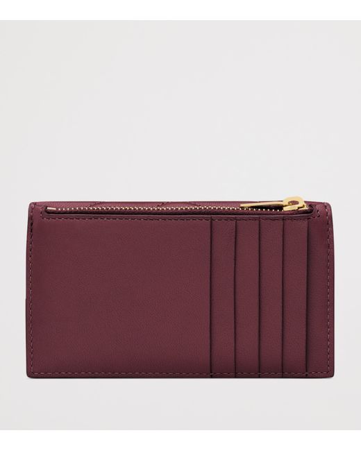 Saint Laurent Purple Lambskin Cassandre Fragments Flap Card Holder