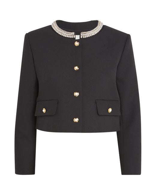 Sandro Black Embellished Cropped Jacket