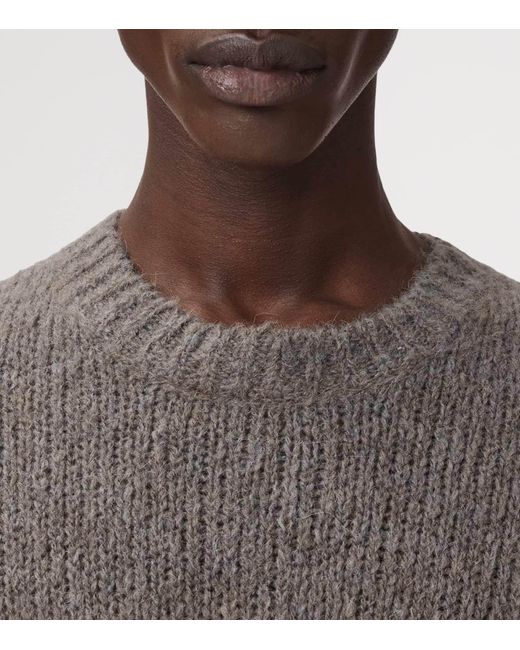 AllSaints Gray Wool-Alpaca-Blend Saku Sweater for men