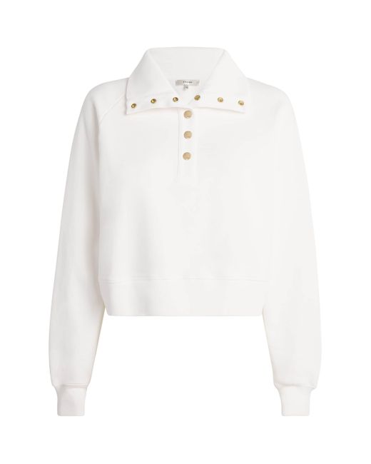 FRAME White Cotton The Coach Sweatshirt