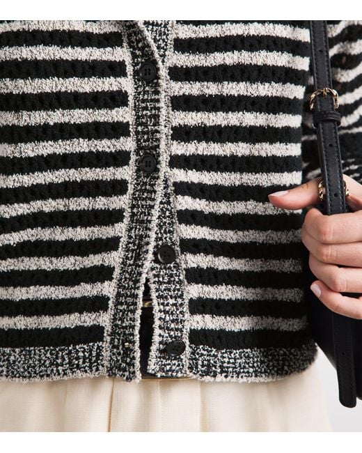 ME+EM Black Textured Stripe Cardigan