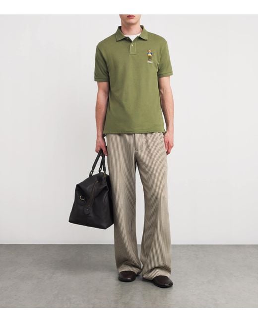 Polo Ralph Lauren Green Cotton-Mesh Polo Bear Polo Shirt for men