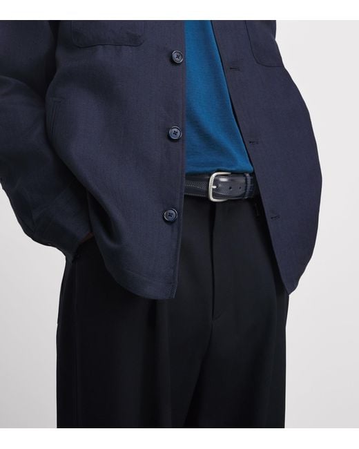Elliot Rhodes Blue Leather Jolson Belt for men