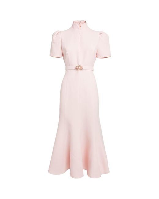 Andrew Gn Pink Collared Midi Dress