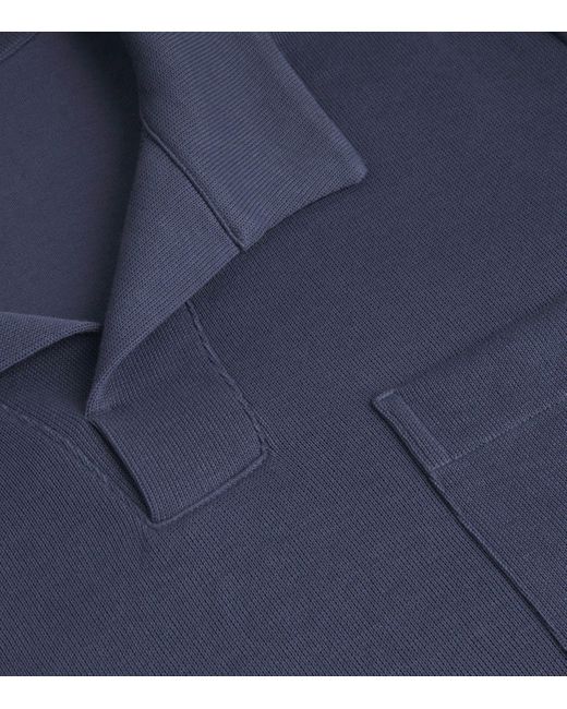 Hanro Blue Stretch-Cotton Travelwear Sweatshirt for men