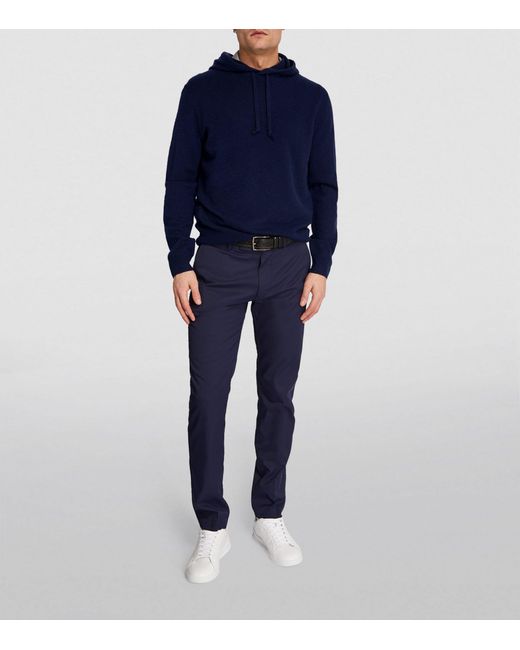 RLX Ralph Lauren Blue Cashmere Hooded Sweater for men