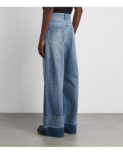 MM6 by Maison Margiela Blue Panelled Wide-Leg Jeans for men