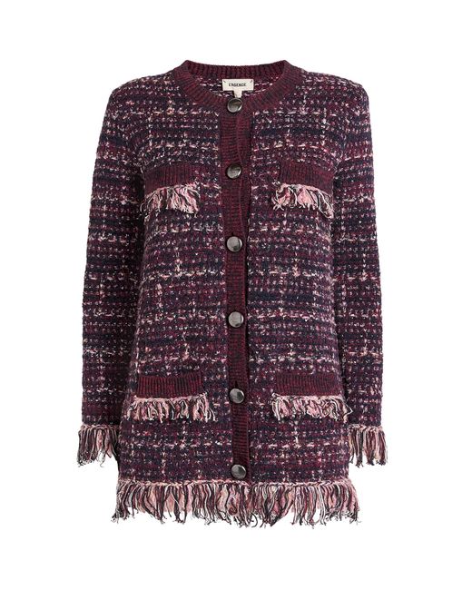 L'Agence Purple Cotton-Blend Kastoria Cardigan