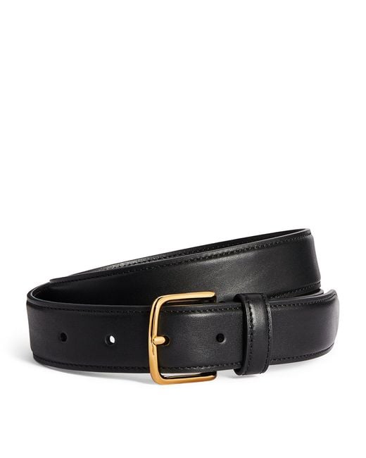 The Row Black Classic Leather Belt