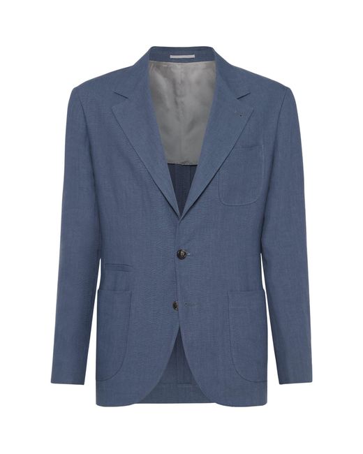 Brunello Cucinelli Blue Patch-pocket Blazer for men