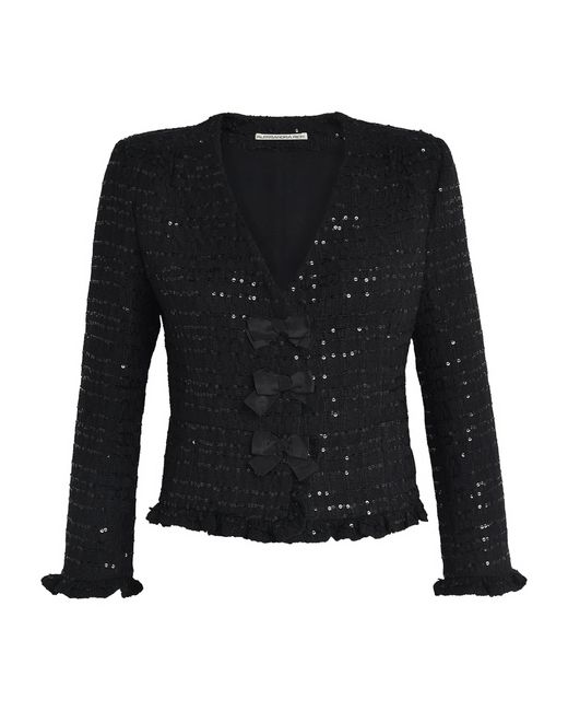 Alessandra Rich Black Tweed Sequin Jacket