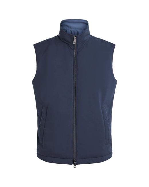 Paul & Shark Blue Padded Reversible Gilet for men