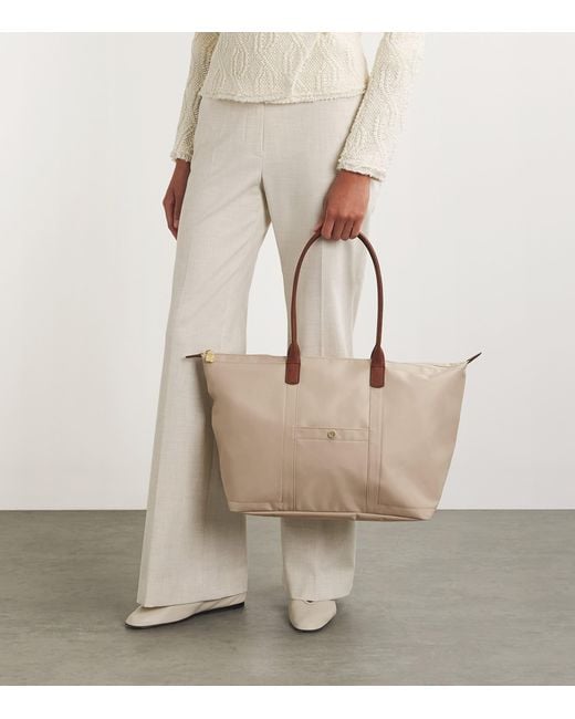 Harrods Natural Medium Nylon Tote Bag