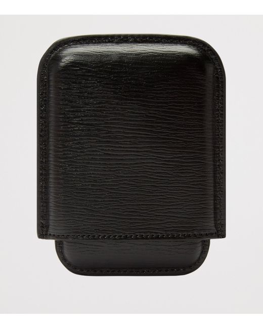 Wolf Black Leather W Moulded Card Holder