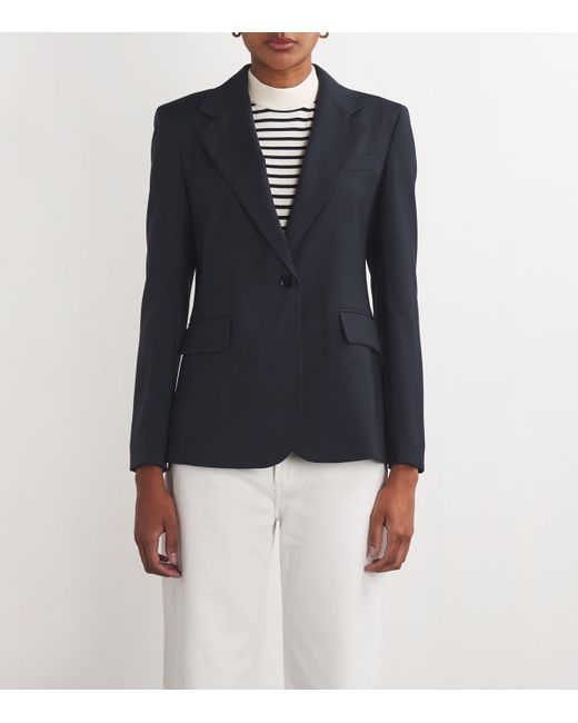 Weekend by Maxmara Blue Wool Single-Breasted Blazer