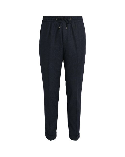 Paul Smith Blue Wool Drawstring Trousers for men