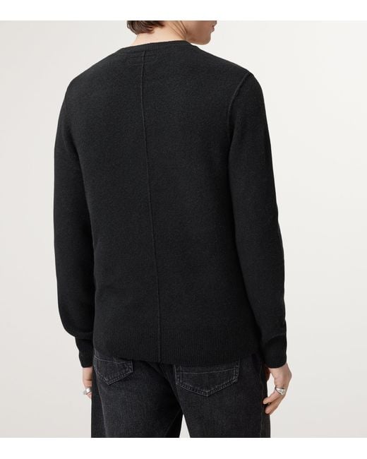 AllSaints Black Crew-Neck Statten Sweater for men