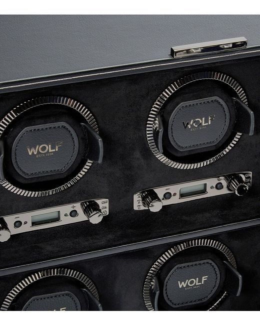 Wolf Black British Racing 6-Piece Watch Winder